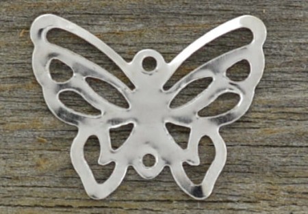 [307178] Zawieszka motylek płaski srebrny 15szt