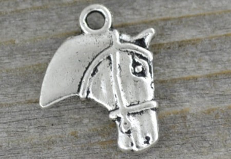 [307349] Zawieszka mała głowa konia srebrna 2szt