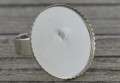 50312 Klasyczna baza pierścionka w kolorze srebra na kaboszon 20mm
