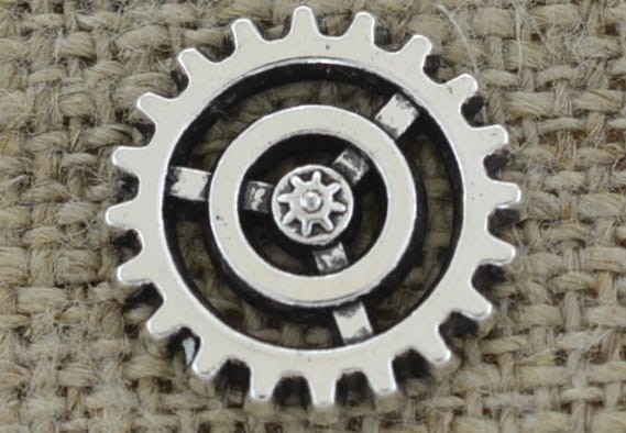 [312227] Element ozdobny steampunk tryb w kolorze srebrnym 18mm