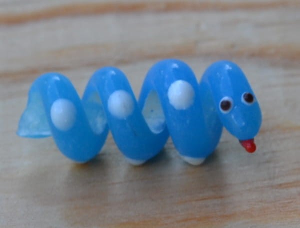 Lampwork wężyk niebieski