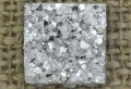 [04626] Kaboszon brokatowy druzy srebrny 12*12mm