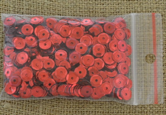  [55510] Cekiny łamane czerwone 6mm 12 gram