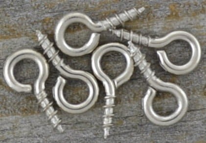 57103 Wkręt metalowy z oczkiem 4mm w kolorze srebrnym 15szt