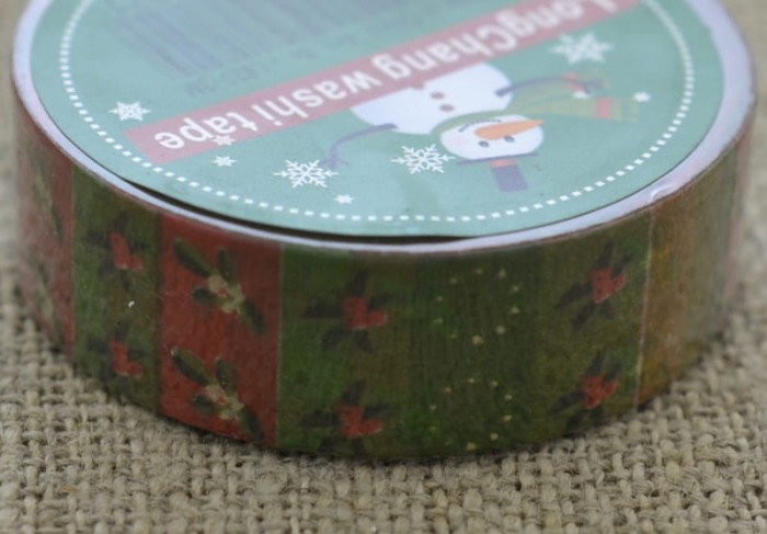 [ś07365] Taśma papierowa samoprzylepna washi tape czerwona kwiaty 10m
