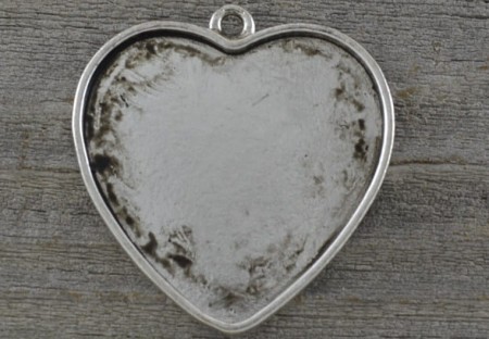 [30160] Baza medalionu srebrna kaboszon serce 25mm