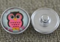 31854 Nap z kaboszonem z obrazkiem różowa sowa na morskim tle 18mm