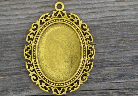 [20102] Baza medalionu złota na kaboszon 40*30mm