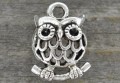 307340 Zawieszka mała sowa trójwymiarowa w kolorze srebra