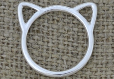 [312261] Element ozdobny obwódka głowy kota kolor srebrny