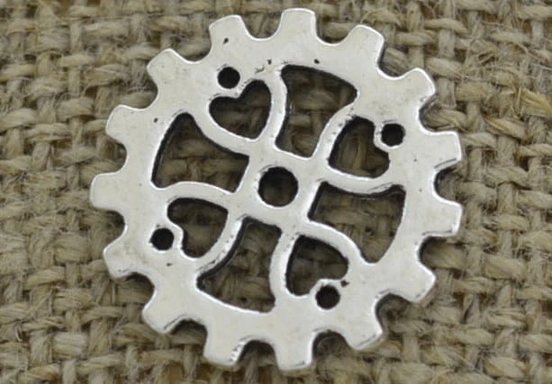 [312210] Element ozdobny steampunk tryb w kolorze srebrnym 18mm