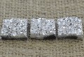 [04626] Kaboszon brokatowy druzy srebrny 12*12mm