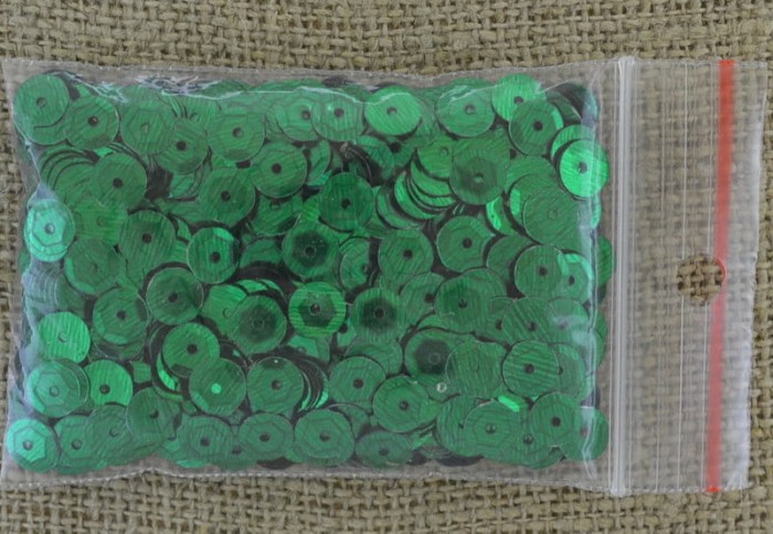  [55522] Cekiny łamane zielone 6mm 12 gram