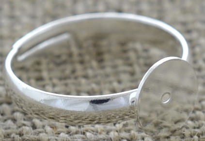 [50342] Baza pierścionka srebrna z tarczą 8mm 2szt