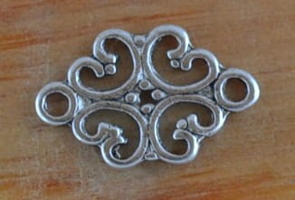 {31212} Element ozdobny łącznik w kolorze starego srebra 4szt