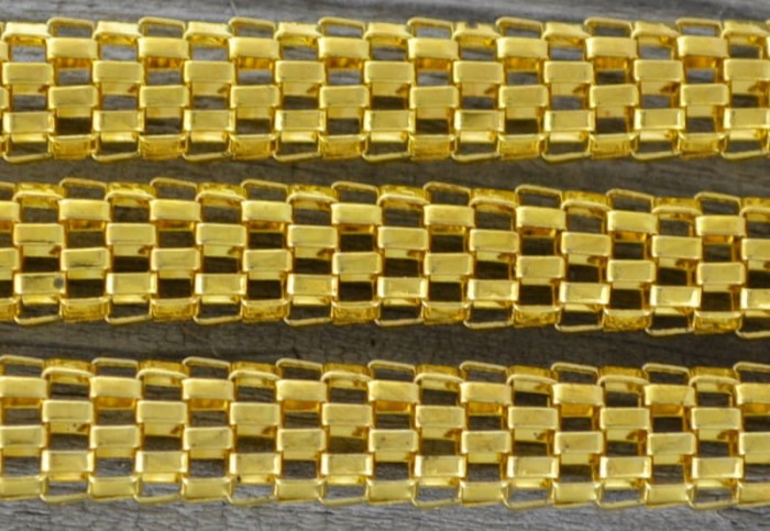  21119 Łańcuszek szachownica 5*8mm w kolorze złotym 10cm