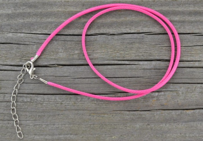 15101 Baza naszyjnika imitacja skóry różowa ciemna