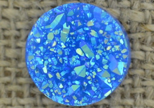 [046285] Kaboszon brokatowy druzy niebieski 12mm