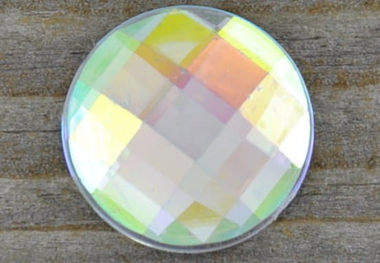  046203 Kaboszon akrylowy fasetowany opalizujący 20mm 2szt 