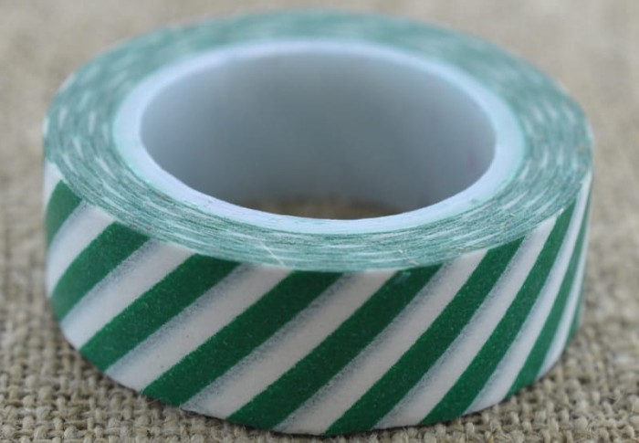 606013 Taśma papierowa samoprzylepna washi tape zielona 10m