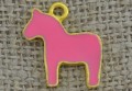 Zawieszka emaliowana konik w kolorze różowym