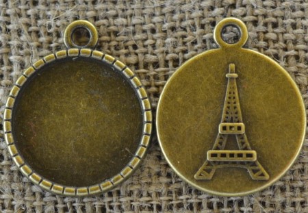 [10174] Baza medalionu kolor brąz na kaboszon 18mm