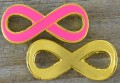 Element ozdobny łącznik znak nieskończoności emaliowany różowy