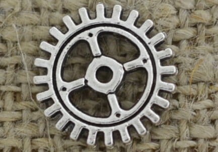 [312224] Element ozdobny steampunk tryb w kolorze srebrnym 12mm