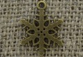  [ś07425] Zawieszka metalowa mała płatek śniegu 19*15mm w kolorze brązu