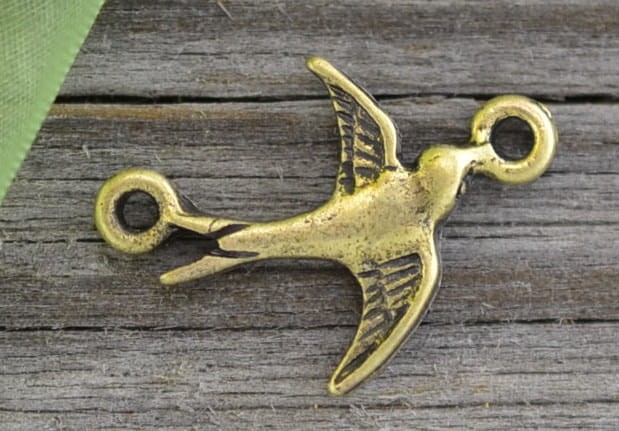  {11250} Element ozdobny łącznik w kolorze brązu jaskółka mała 2szt