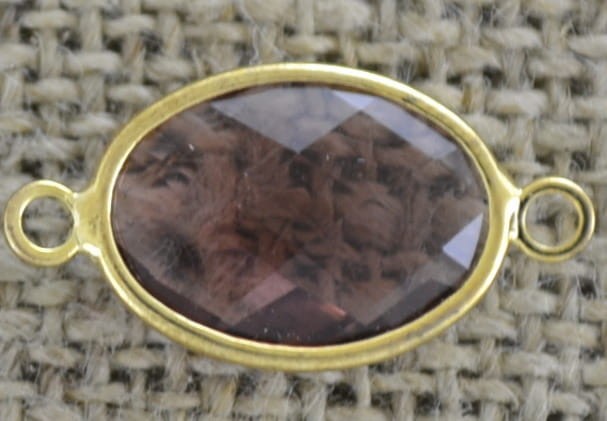 [21285] Element ozdobny łącznik z cyrkonią w kolorze śliwkowym