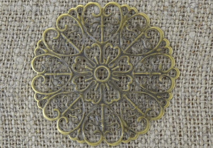 {11268} Element ozdobny ażurowy w kolorze brązu 52mm