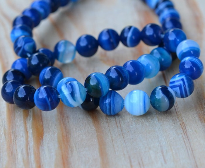 240210 Kamień naturalny agat 8mm niebieski