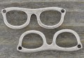 307342 Element ozdobny łącznik okulary w kolorze srebra 2szt