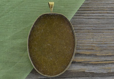 [10166] Baza medalionu brąz na kaboszon 40*30mm