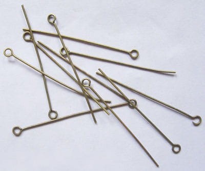 [10902] Haczyki biżuteryjne brązowe 40mm 60 sztuk