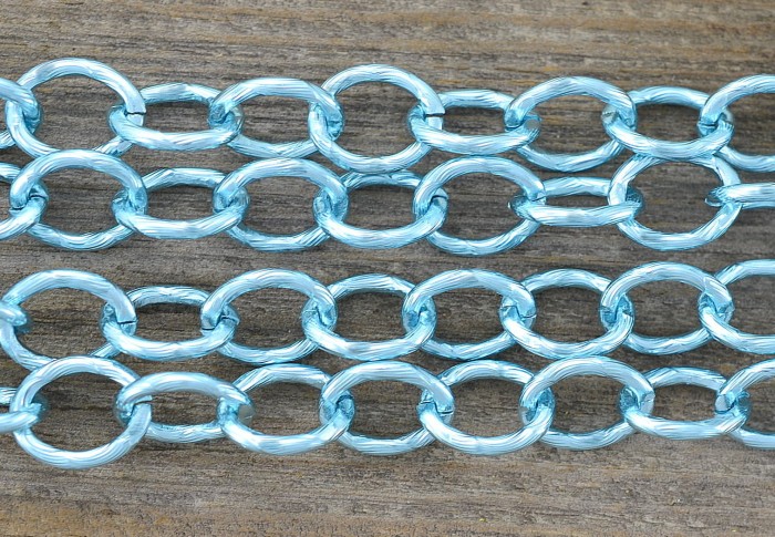 11004 Łańcuszek ozdobny anchor 14*11mm błękitny 50cm 