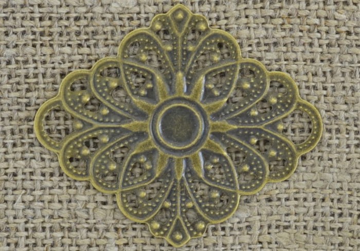  [11256] Element ozdobny filigranowy w kolorze brązu 47*40mm