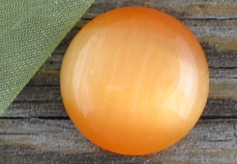 04700 Kaboszon szklany kocie oko 14mm pomarańczowy 2szt 