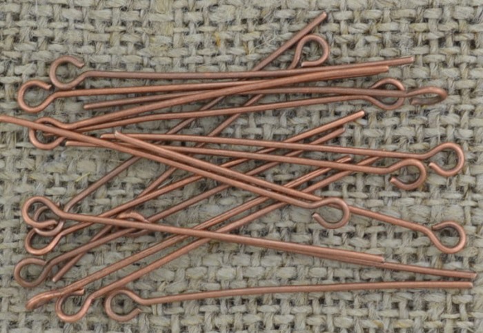 [-0909] Haczyki biżuteryjne miedziane 35mm 70szt