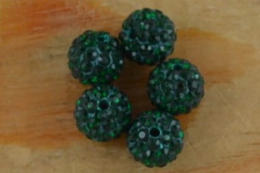  {90608} Koralik cyrkoniowy zielony 10mm 