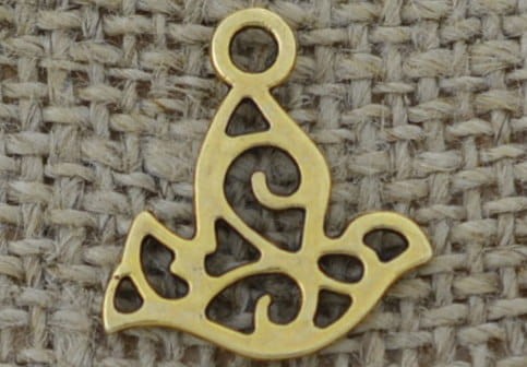 Zawieszka mała ptak ażurowy kolor złota 3szt