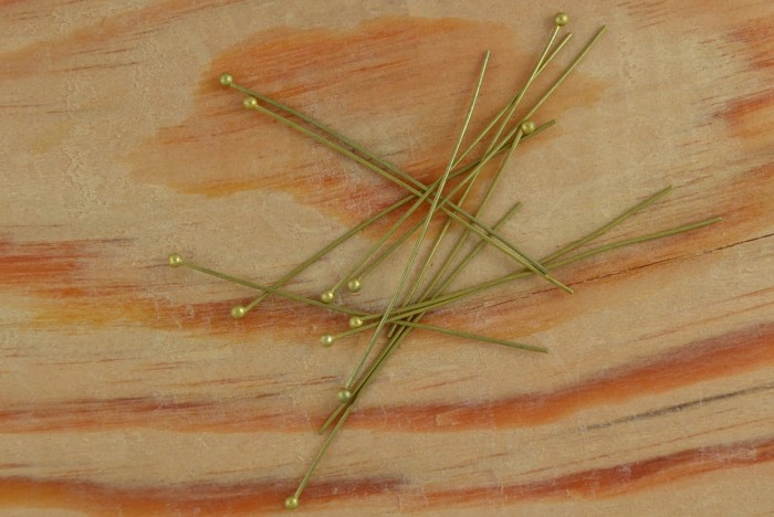 [10907] Szpilki z ozdobnym końcem brąz 50mm 25szt