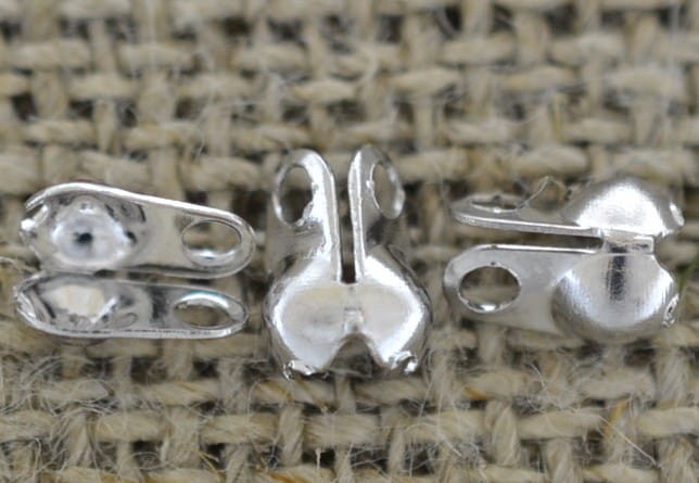 37101 Końcówka łańcuszka kulkowego w kolorze srebrnym 12szt 