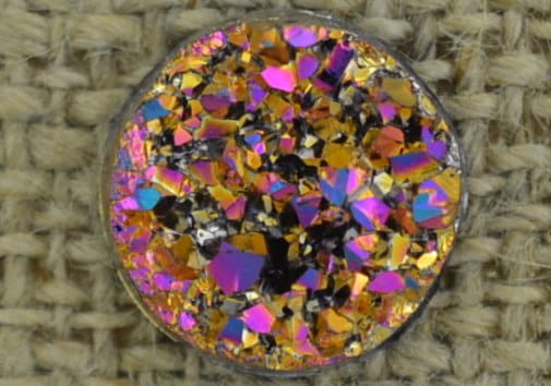  [046402] Kaboszon brokatowy druzy kolorowy 12mm