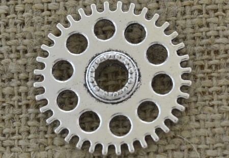 [312226] Element ozdobny steampunk tryb w kolorze srebrnym 26mm