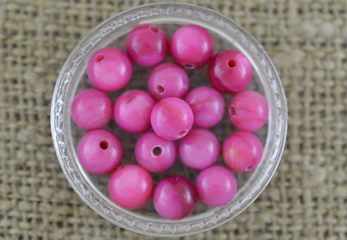  90901 Koralik z masy perłowej 6mm różowy 10 sztuk