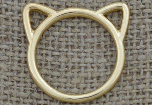 Element ozdobny obwódka głowy kota kolor złoty