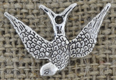 [30735] Zawieszka mała jaskółka kolor srebrny 5szt