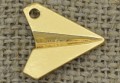 [207154] Zawieszka mała samolot origami w kolorze złotym